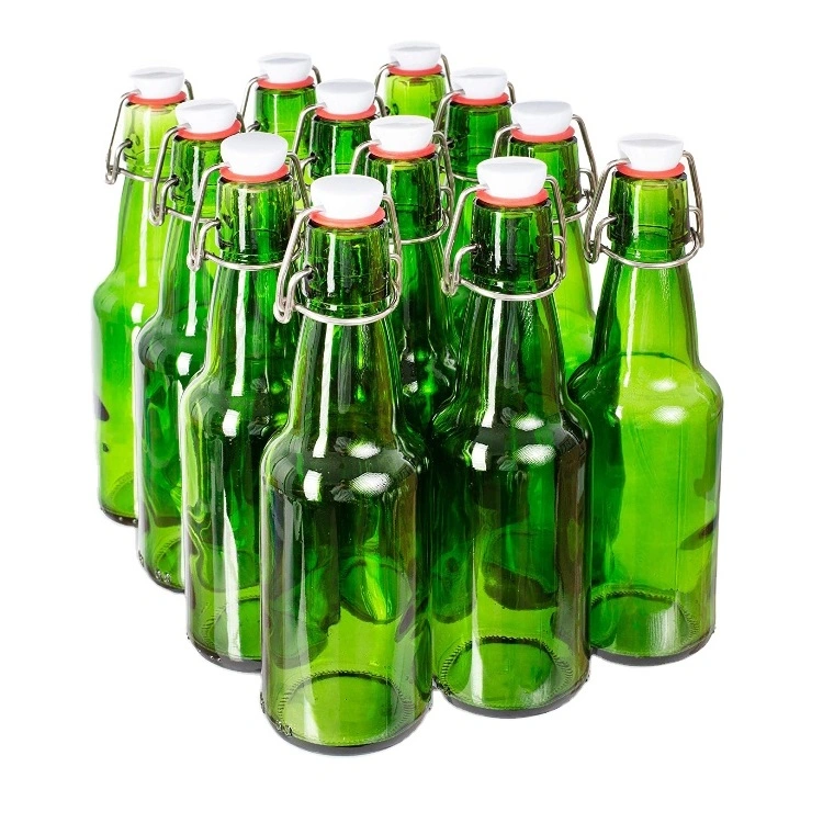 Factory Price Custom 330ml 500ml 640ml 750ml Green Beer Glass Bottle